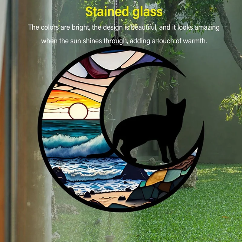 Ловец солнца для кошек акриловый мемориальный ловец витражное оконное подвесное