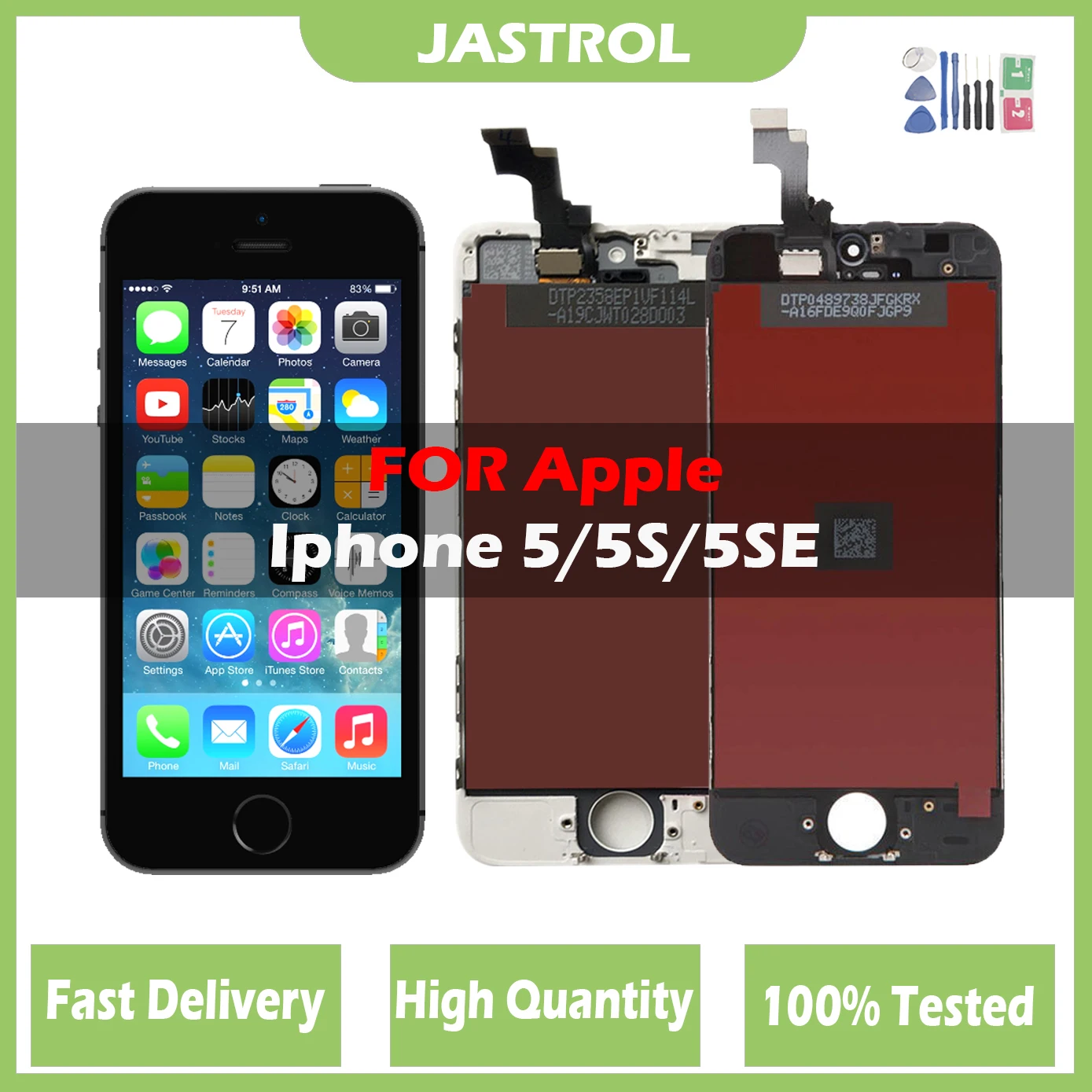 

Tested AAA+++ LCD Display For iPhone 5 5C 5S Touch Screen Replacement For iPhone SE 2016 SE 2020 No Dead Pixel With Tools