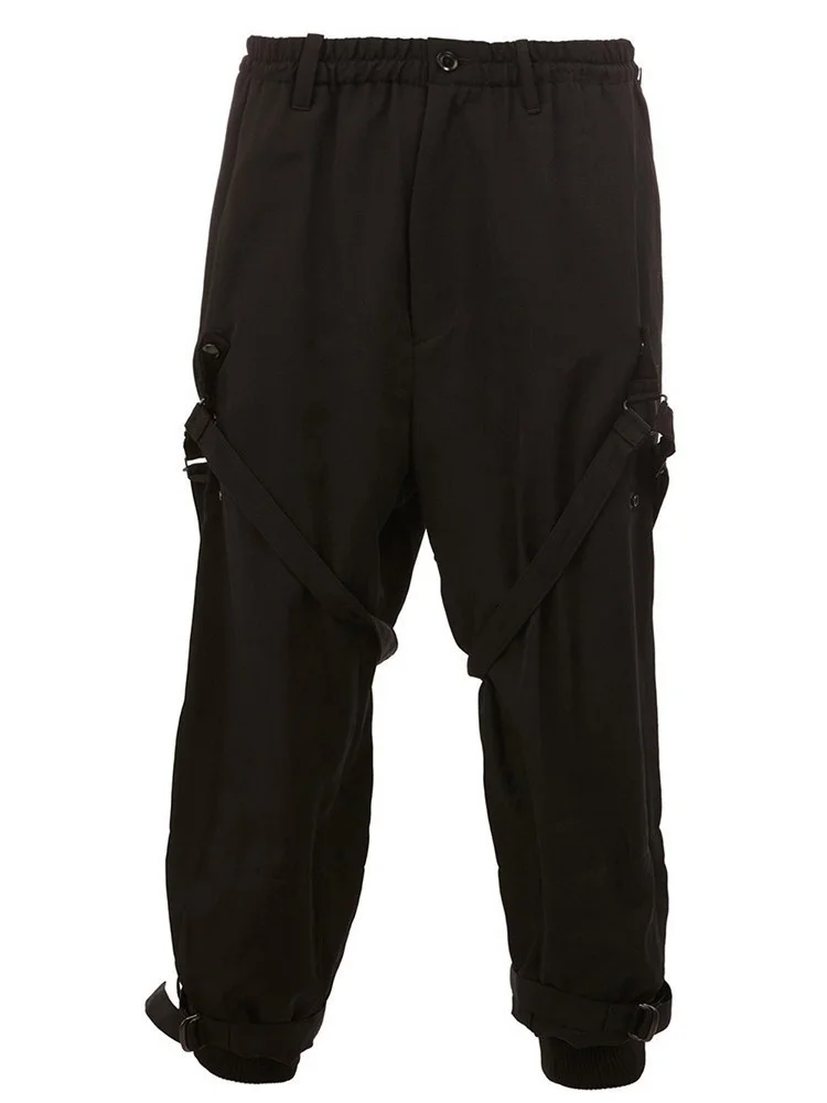 

2023 Autumn New Men's Adjustable Waist Fashion Casual Pants Jogger Loose Trendy Elegant Luxury Overalls Trousers Streetwear