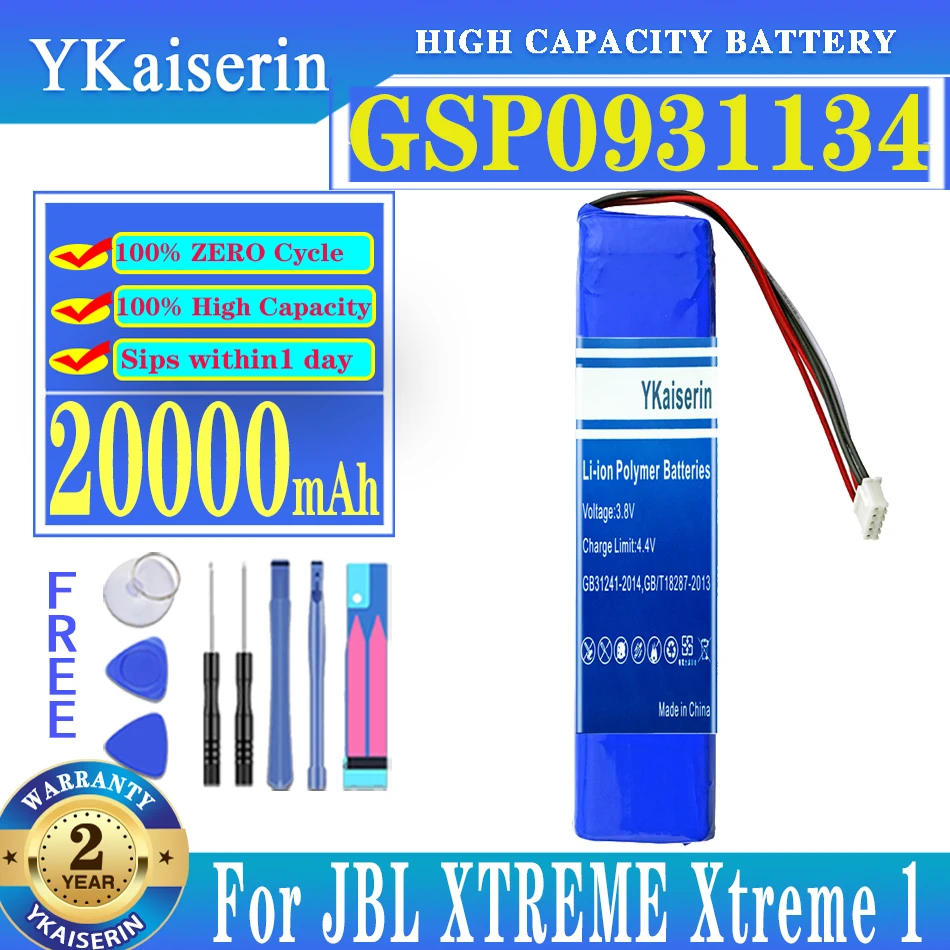 

YKaiserin 20000mAh GSP0931134 Speaker Battery for JBL XTREME/Xtreme 1/Xtreme1 Batteries Tracking Number with Tools