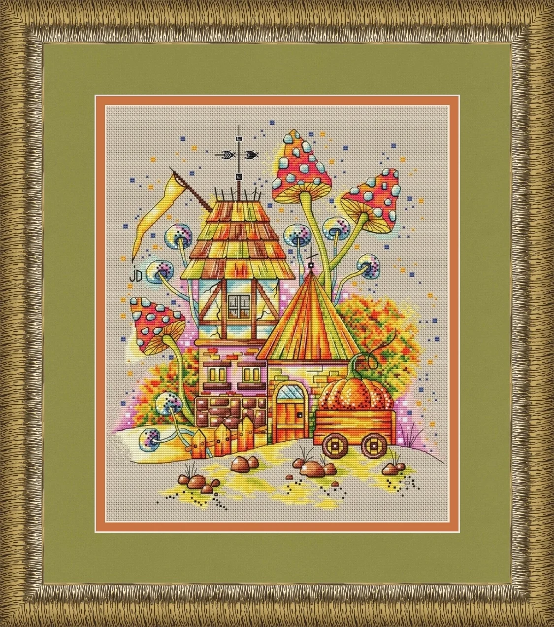 

Cross stich Kits Homfun Craft Cross Stich Painting Decorations gorgeous little house 6 pumpkin house 37-41