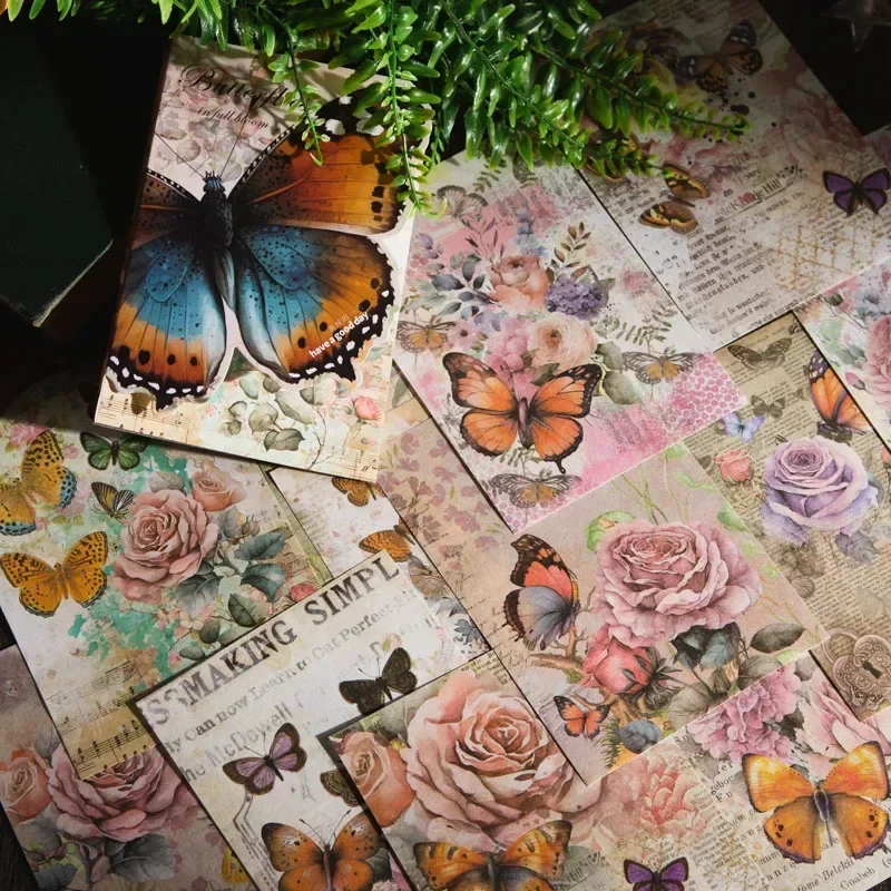 

30 листов, бумажные бабочки, цветы, фотообои, карточки, бумажные украшения для фона, 6 вариантов