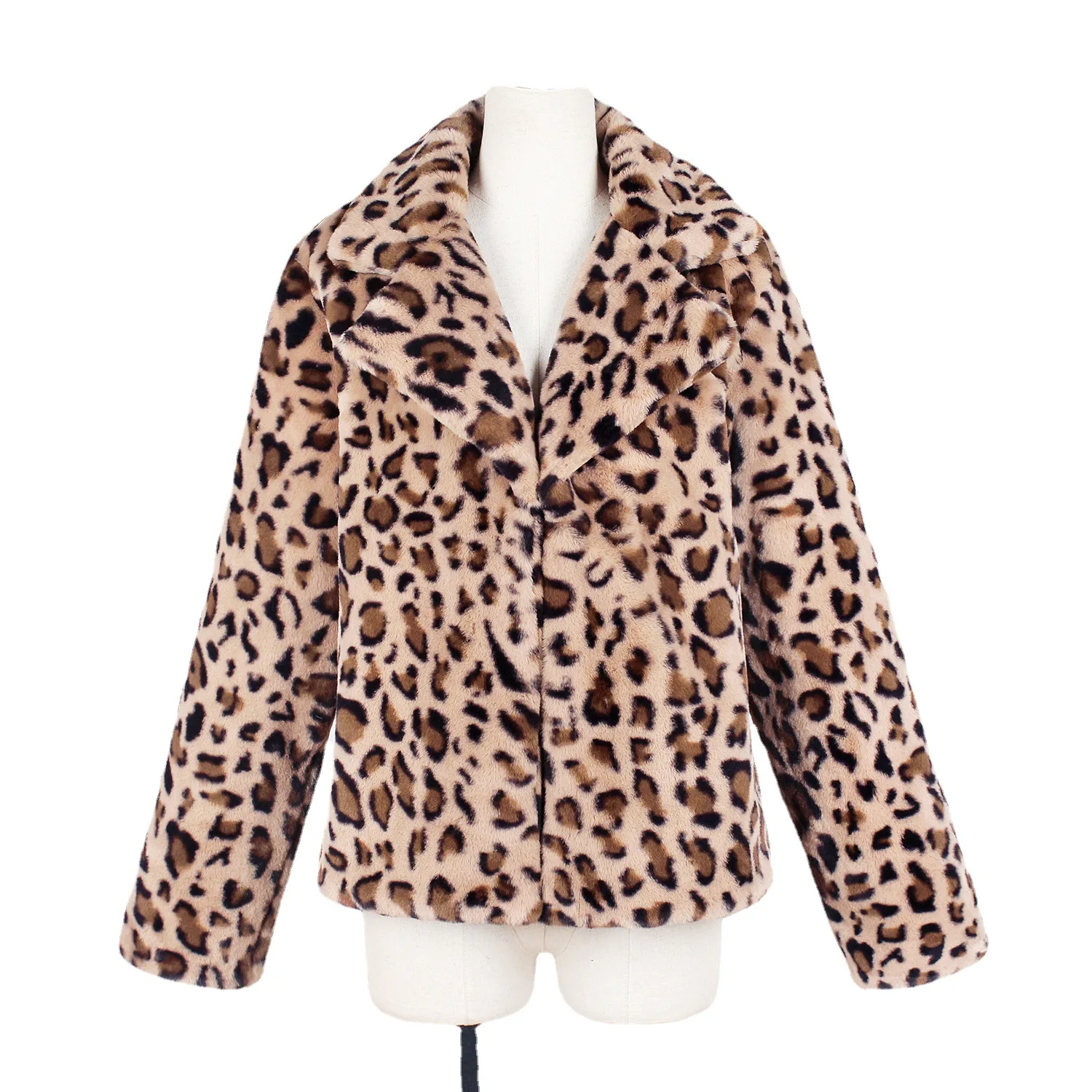 Women's Leather Fur Coat Fall Winter Fashion Imitation Fur Leopard Print Coat Female Faux Fur Jacket Faux Fur Coat