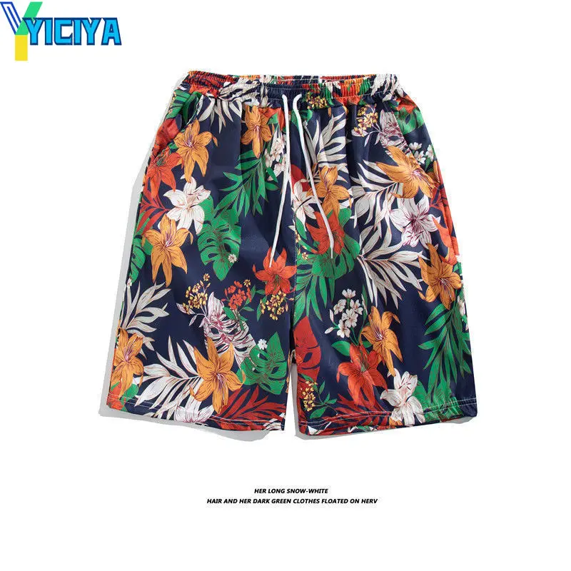 YICIYA Thin Flower Printing Men And Women's Shorts Summer Loose Casual Couple Shorts Streetwear Y2k Clothes Beach Board Shorts