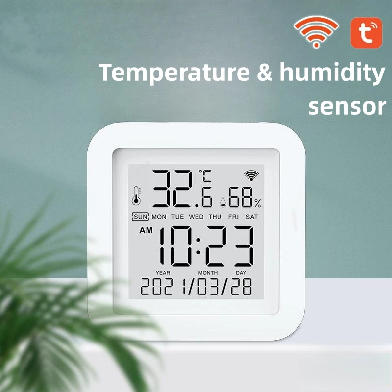 

Tuya Smart Home WiFi Temperature Humidity Sensor Detector Mobile Real-Time Notification Automation Kit for Smart Home System