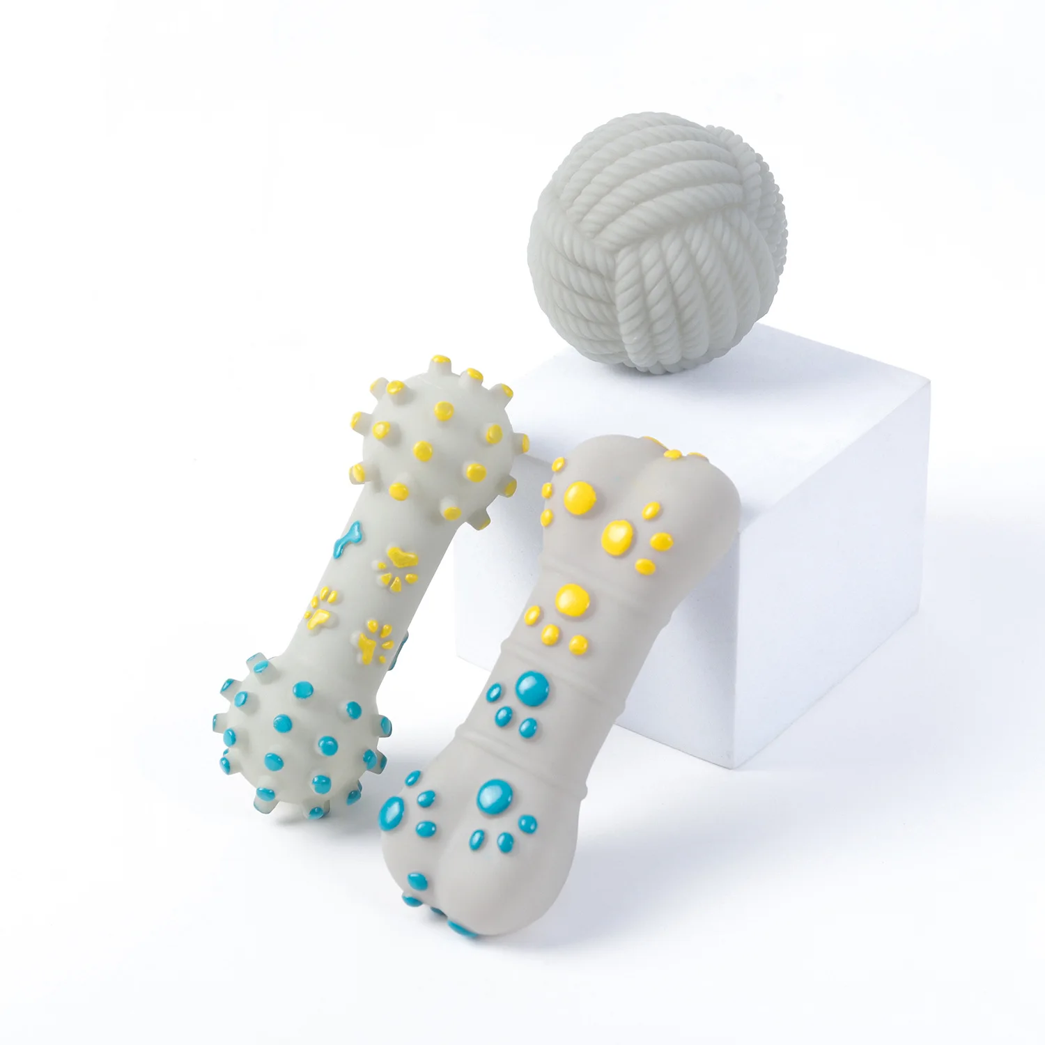 

Жевательные игрушки для домашних животных, собак, со звуком, чистящие зубы, устойчивый к укусам тренировочный мяч, кошка, котенок, Интеракти...