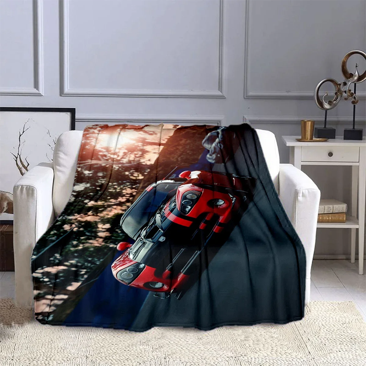 Одеяло D-Dodge детское мягкое удобное Фланелевое покрывало в стиле 3D для гоночного