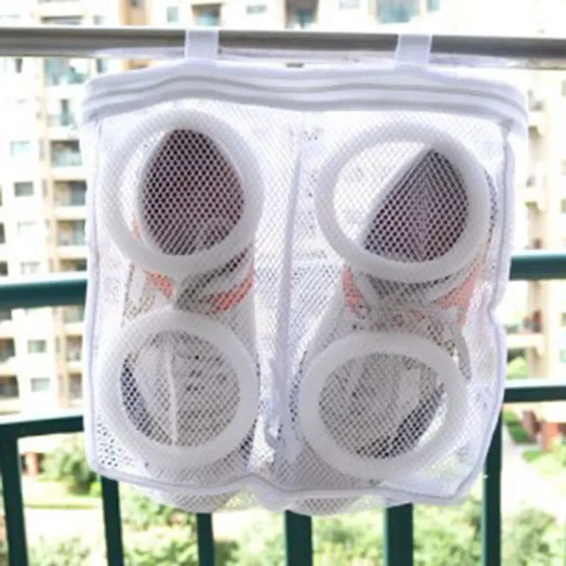 

202220221pcs Nylon Laundry Bag Shoe Wash Bag Shoes Trainer Sports Sneaker Tennis Boots Shoes Laundry Mesh Washing Bag Storage Or