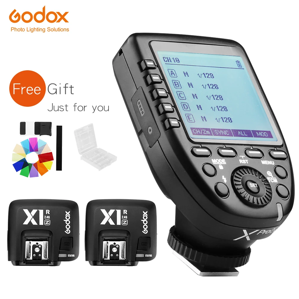 

Godox XPro-N i-TTL 2.4G Wireless High Speed Sync X system Trigger + Godox 2x X1R-N Receiver For Nikon Cameras