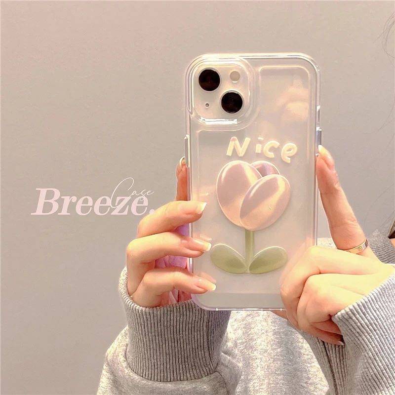 

Fashion Flower Transparent Silicone Phone Case For iPhone 13 12 Mini 11 Pro Max Xs Max XR X 7 8 PIus SE 2020 SE3 2022 Soft Cover