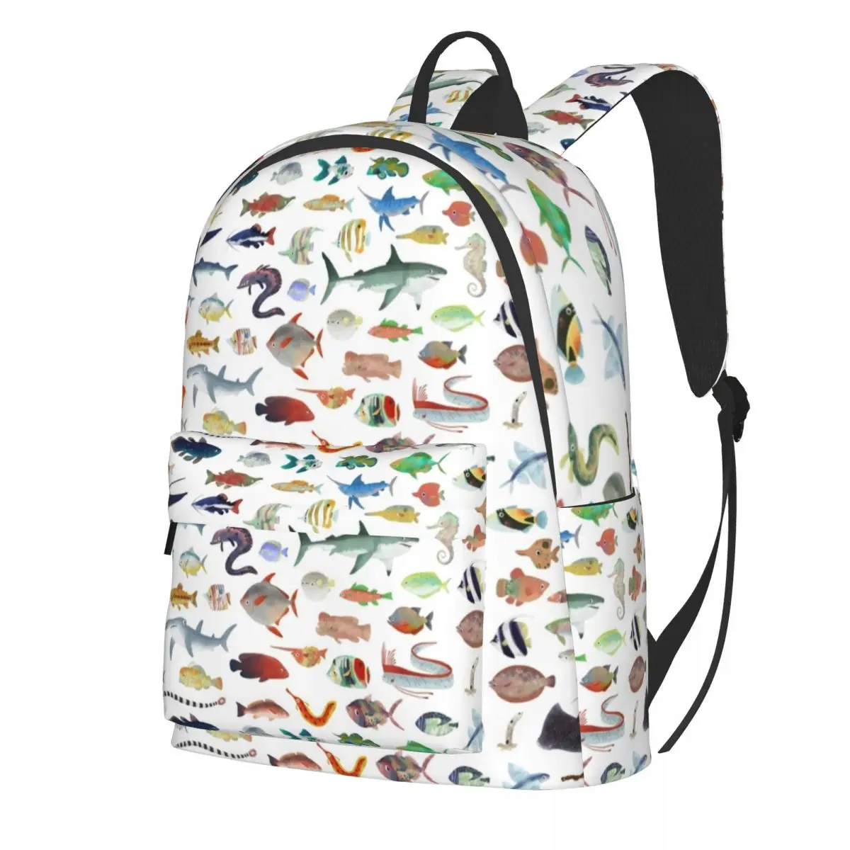 

Great White Shark Backpack Ocean Life One Hundred Fish Print Style Backpacks University Print School Bags Colorful Rucksack