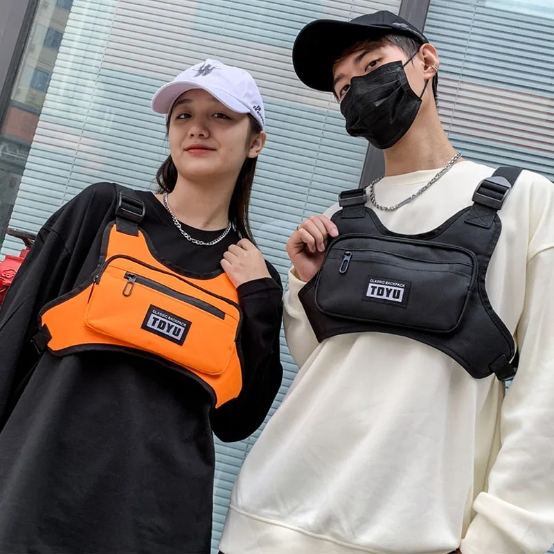 

New Functional Chest Rig Bag Fashion Bullet Hip Hop Vest Streetwear Bags Waist Packs Unisex Tactical Chest Bag Sports Fanny Pack