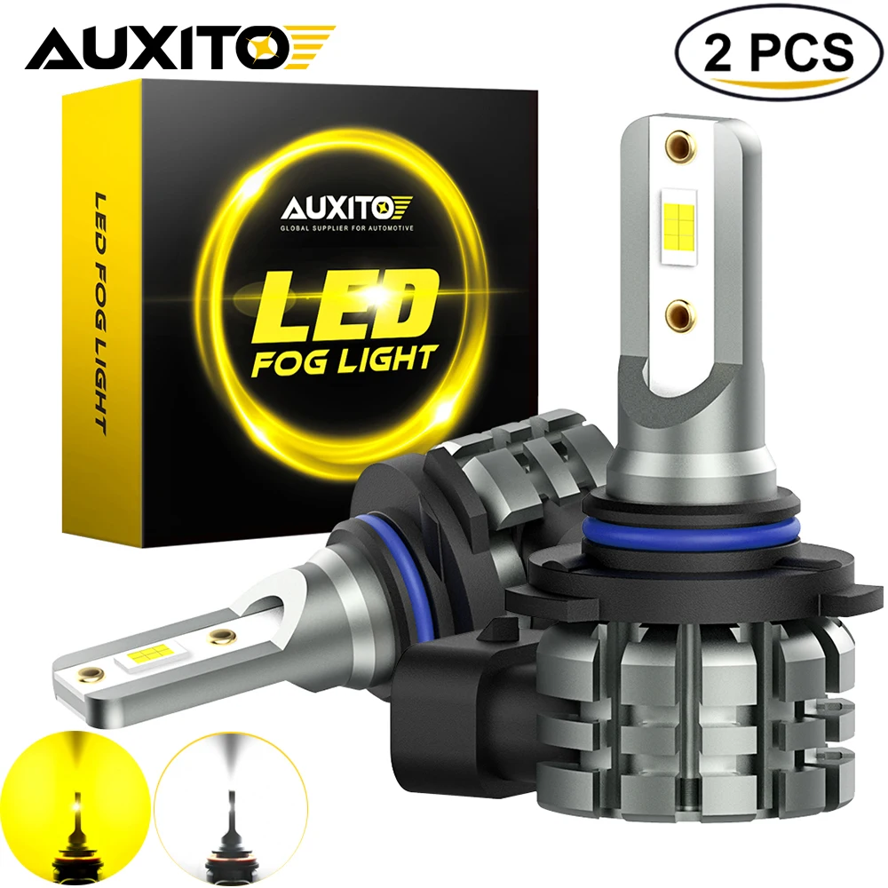 

AUXITO 2Pcs H10 Led Fog Lights Bulb Fanless 6500K 3000K Golden Brightness Plug and Play H8 H11 9005 HB3 9006 HB4 Fog lights DRL