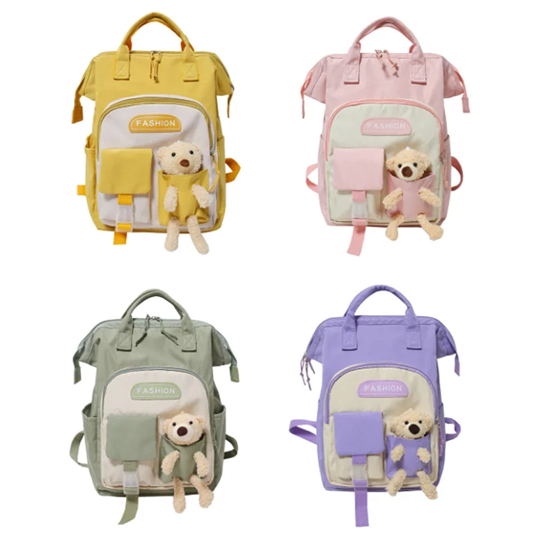 

2022 New Backpack Cute Doll Storage Bag Large Capacity Mommy Bag College Students School Bag Fashion Outdoor Travel Backpack