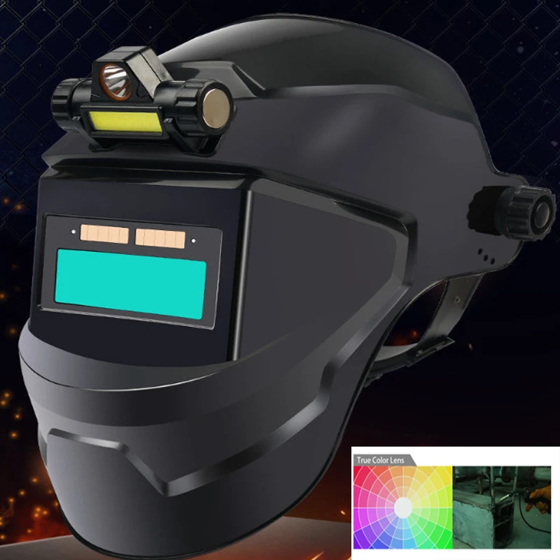

Welding Helmet Welder Mask Large View True Color Solar Power Auto Darkening Welding Mask For Arc Weld Grind Cut Works Protector