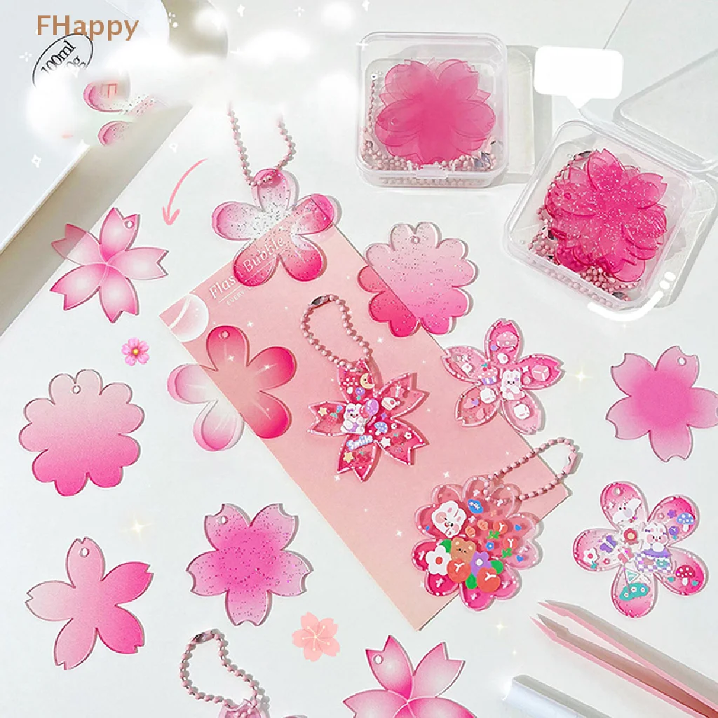 

Cherry Blossom Gradual Cuckster DIY Flash Pink Cuckster Creative Homemade Small Disk Portable Pendant Keychain Small Pendant