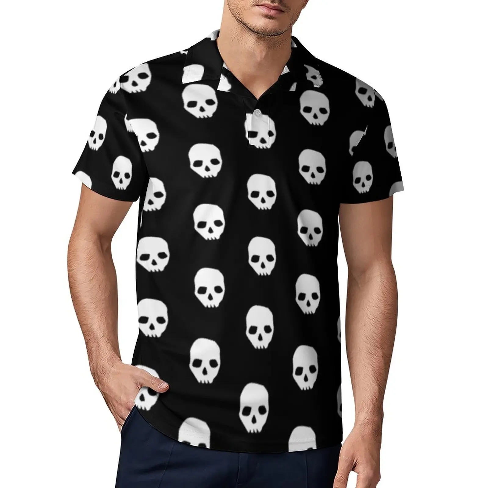 

Мужская рубашка-поло с коротким рукавом, с принтом