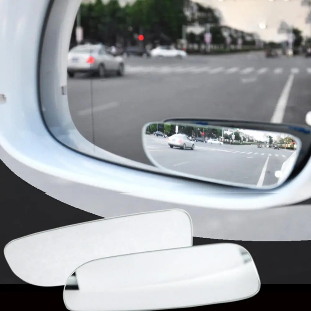 

1 Pair Creative Side Mirror Universal Anti-scratch Rearview Mirror Rectangle Fan-shaped Blind Spot Assist Wing Mirror