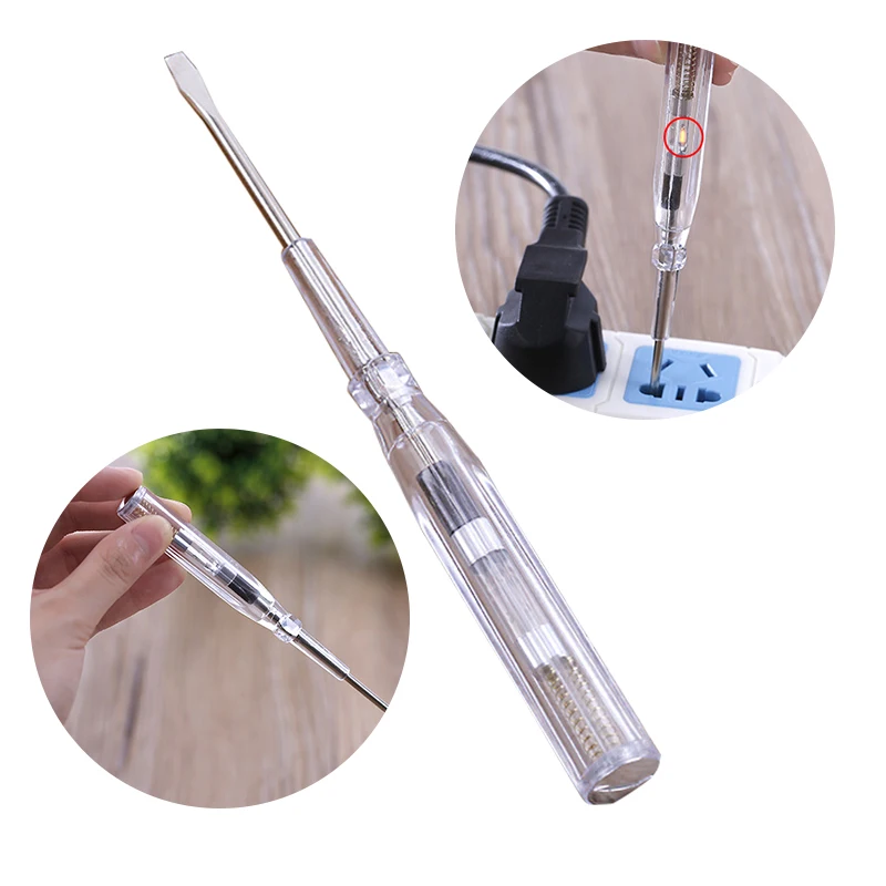 

100-500V Safe Plastic Induced Electric Tester Pencil Screwdriver Probe With Indicator Voltage Detector light Tester Pen AC/DC
