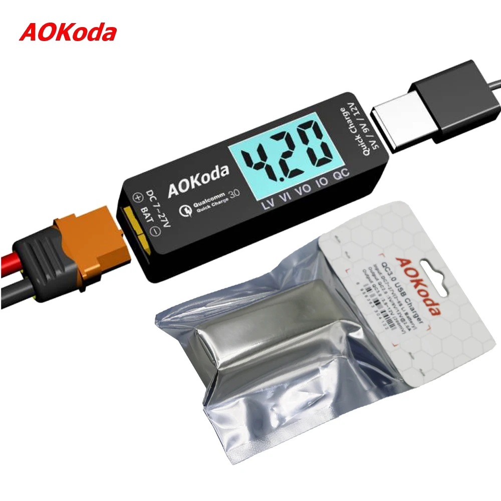 

AOKoda QC3.0 Quick Charger Lipo Battery To USB Power Converter Adapter For Smartphone Tablet PC Phone DIY Part