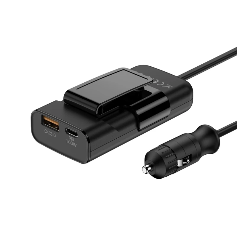 

55.12in Cable Length Reach Everyone in The Car Quick Charger 118W PD Ports