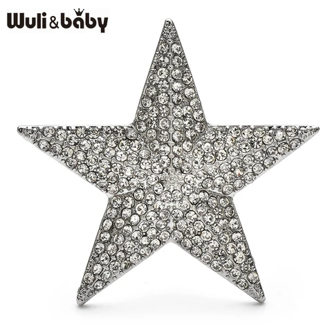 Wuli&baby сверкающие звезды броши из цинкового сплава