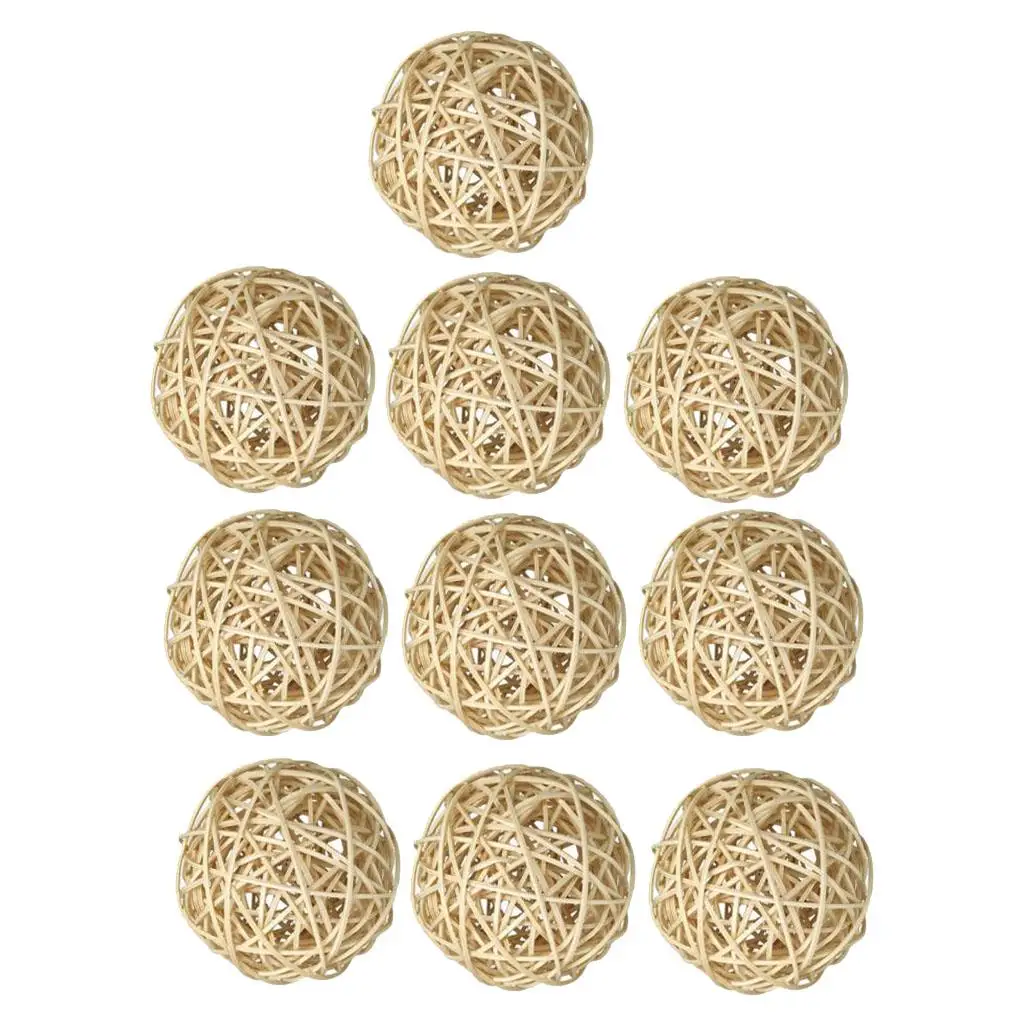 

10 Pieces/Set Rattan Wicker Ball Decoration Ornaments Wedding Christmas Party