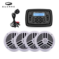guzare marine radio boat stereo waterproof bluetooth receiver mp3 player 6 5 speakers usb audio cable for all boats