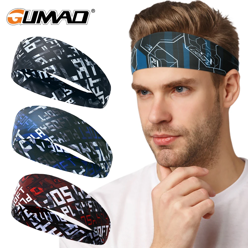 Sports Headband Sweatband Elastic Yoga Hairband Running Cycling Jogging Volleyball Tennis Head Sweat Hair Band Bandage Men Women