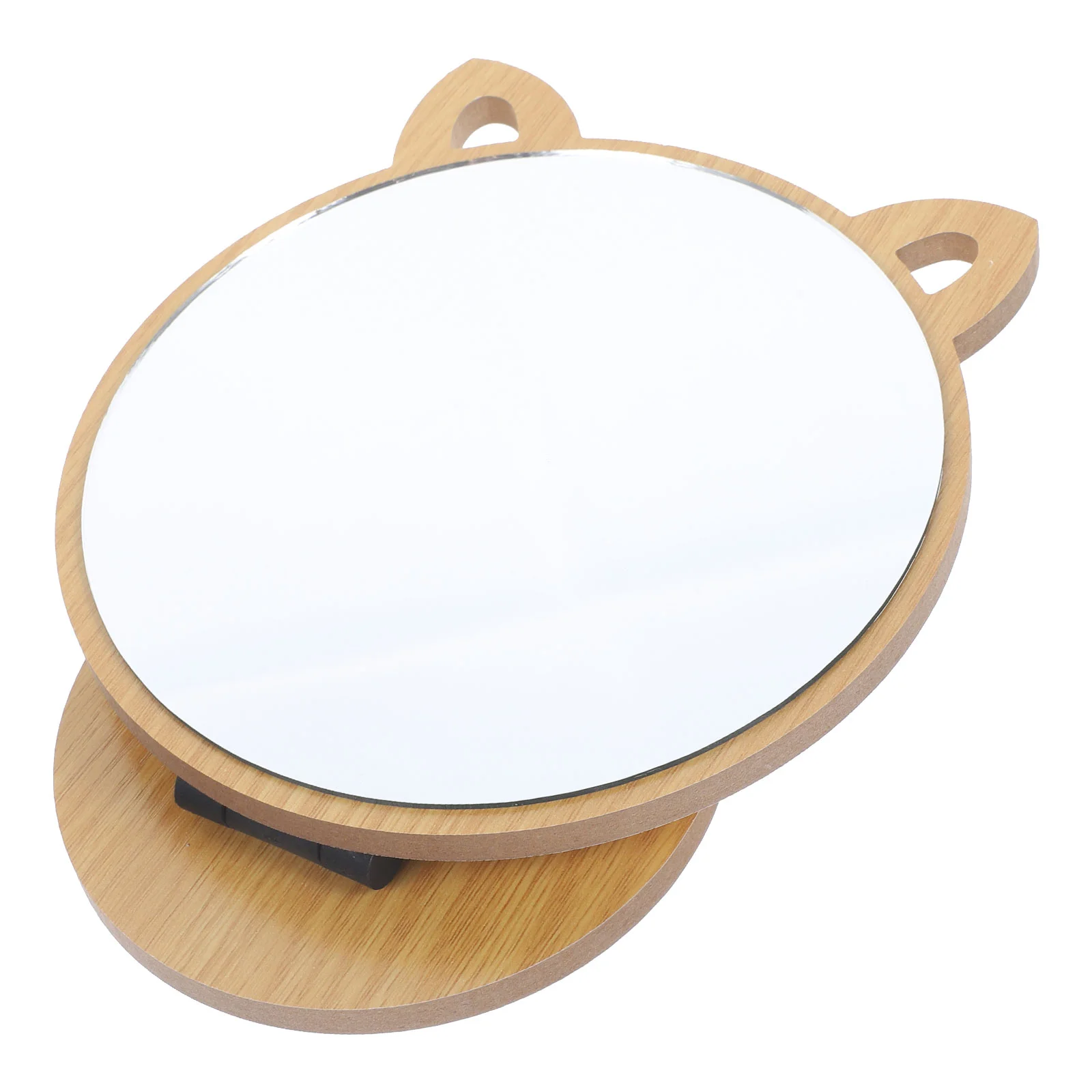 

Childrens Desk Wooden Vanity Mirror Kids Makeup Girls Compact Cute Desktop Cat Mirrors Small Bedroom