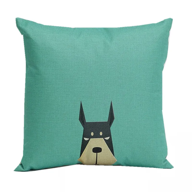Милый чехол с зеленой подушкой для щенка Морти забавный синий девочек интерьер