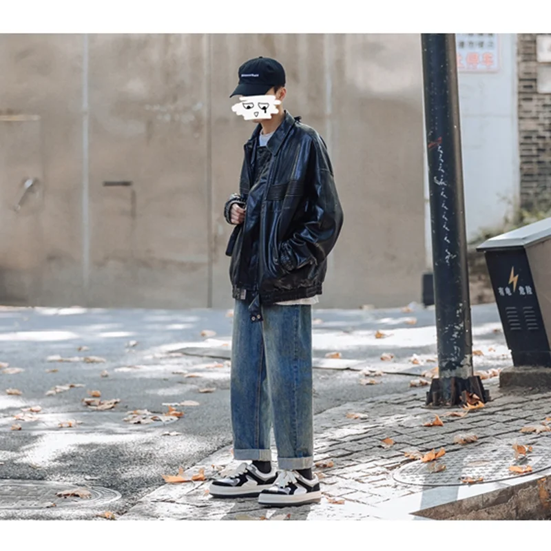 Men Clothing New Straight Loose Cylinder Jeans Vintage Comfortable Blue Temperament Harun Trousers Female 2022 Autumn and Winter