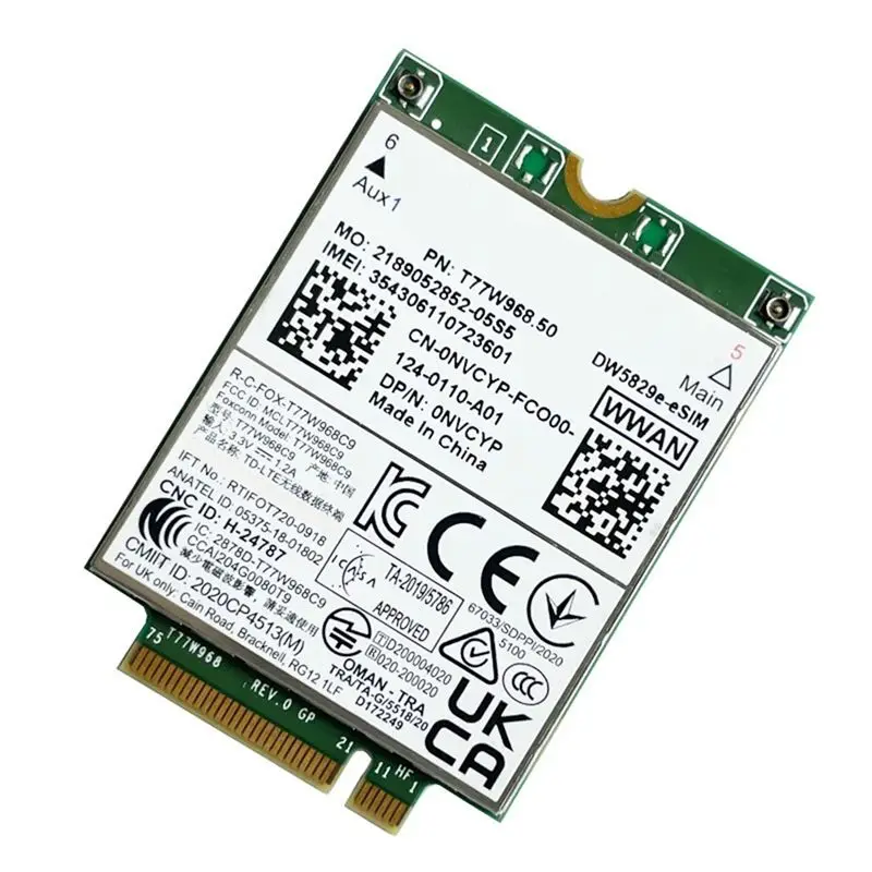 Фото T77W968.50 Dw5829e-ESIM M.2 4G модуль-модем Cat9 450 Мбит/с TDD-LTE 4G модуль для ноутбуков Dell 7320 7330 7520 7530 7430 -B12B №5