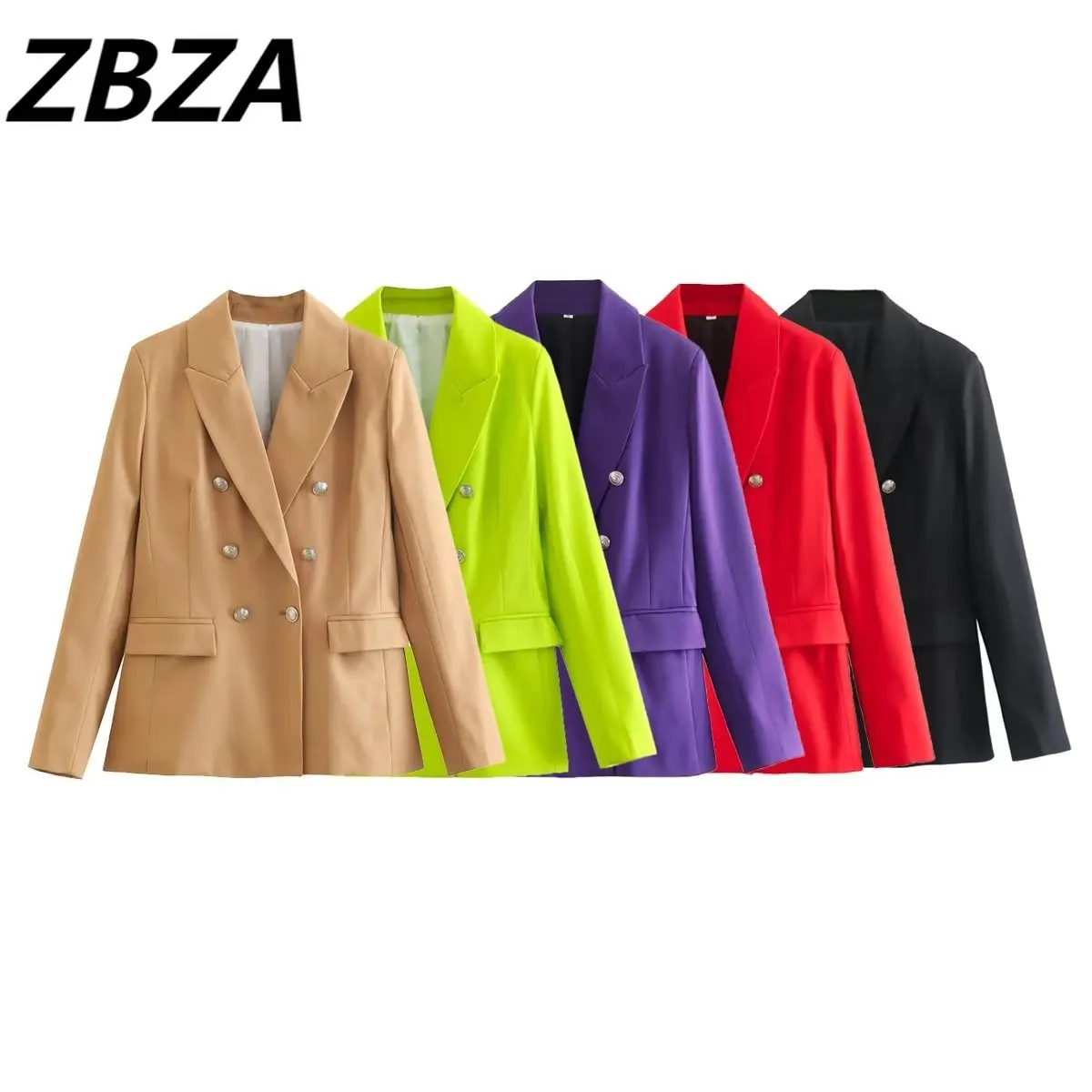 

Женский двубортный Блейзер, винтажная верхняя одежда с длинным рукавом и карманами, 2023