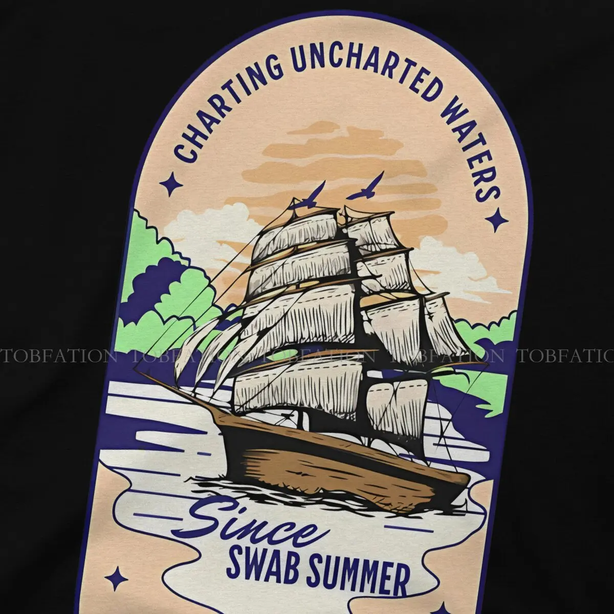 Летняя футболка с круглым вырезом Charting Waters from Swab базовая из неокрашенной ткани