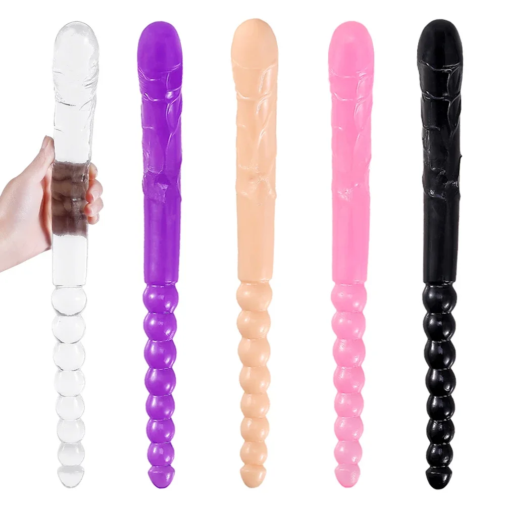 

370mm Extra Long Soft Double Head Dildo Toy For Adult Flexible Jelly Vagina Anal Women Gay Lesbian Ended Dong Penis Artificial