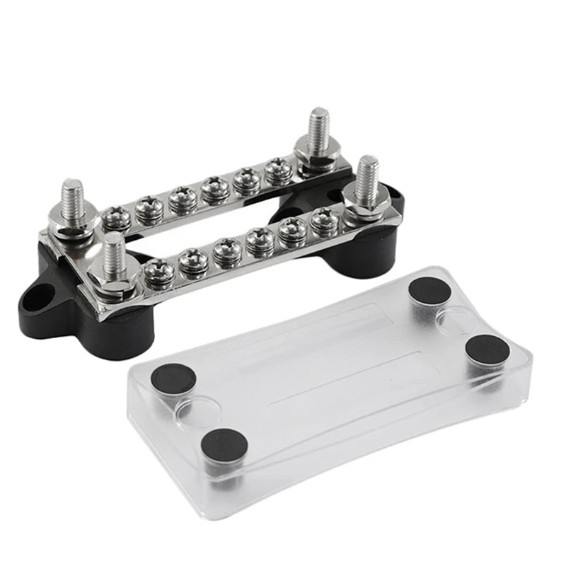 

Terminal Dual Row Bus Bar & Cover For Car Boat Marine Caravan RV Power Distribution Terminal Block