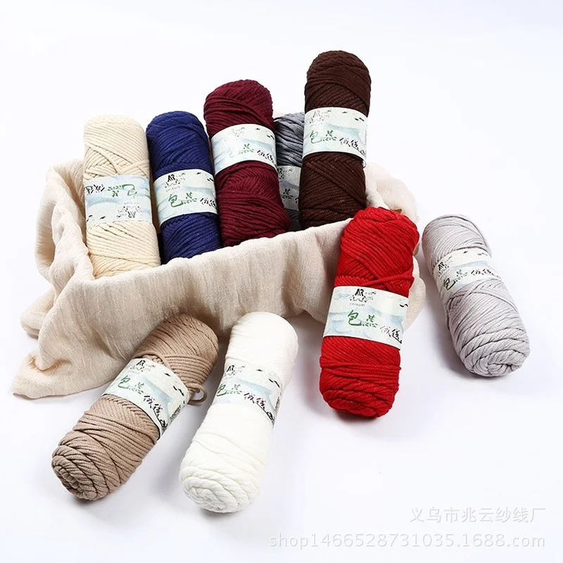 

4pcs 100g/ball Cashmere Wool Milk Cotton Genuine Cotton Filling Core Line Men's Coarse Wool Scarf Sweater Hat Hand-woven