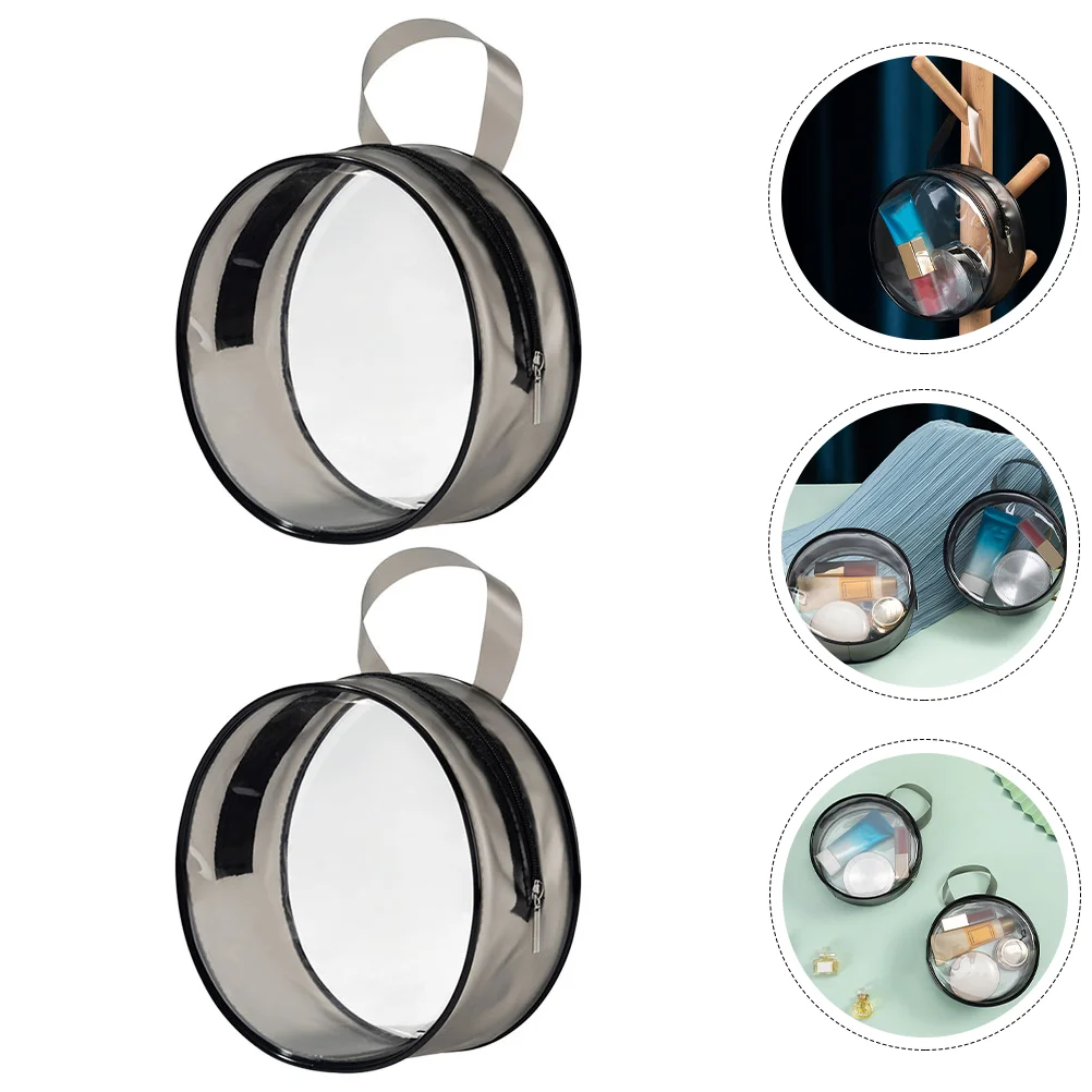 Круглая сумка для хранения косметики 2 шт. мини-заколки волос держатели большая