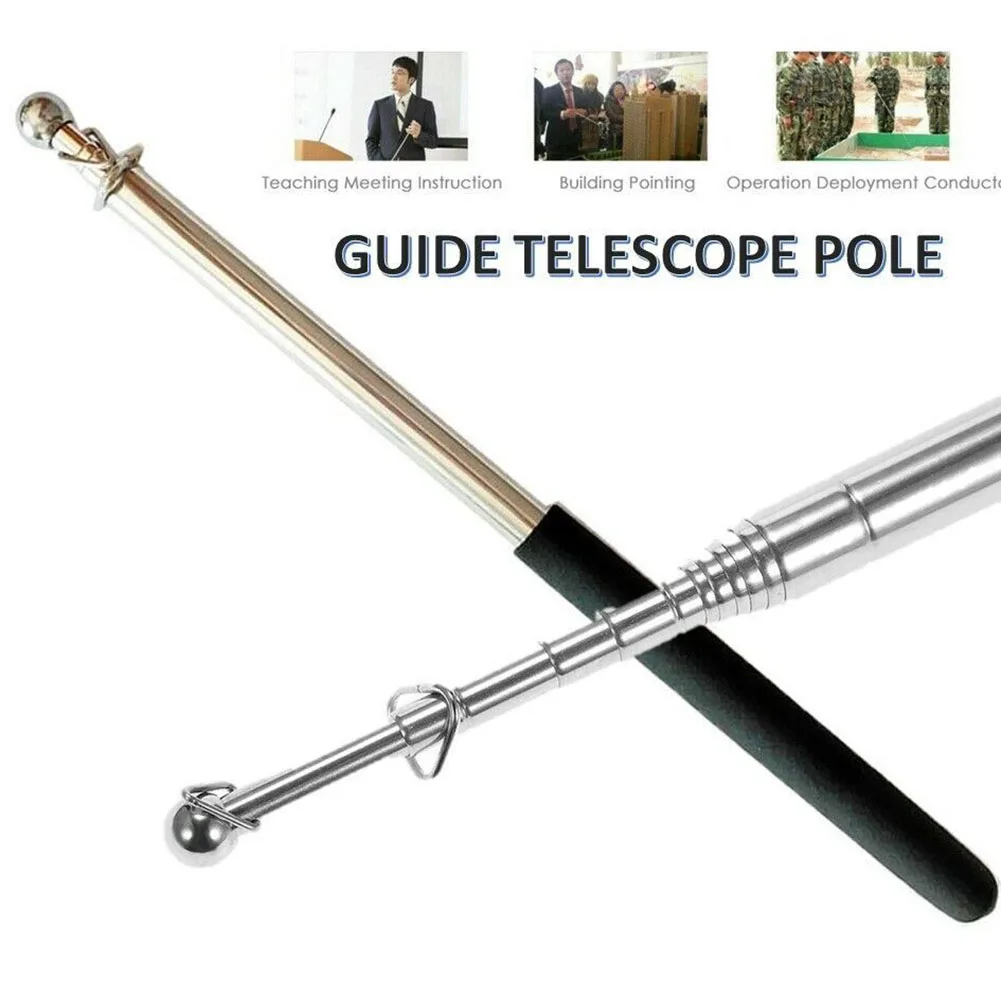 

Teaching Tools Flag Pole Flag Pole Telescopic Black Durable Practical Retractable Function Flagpole Guide Tool