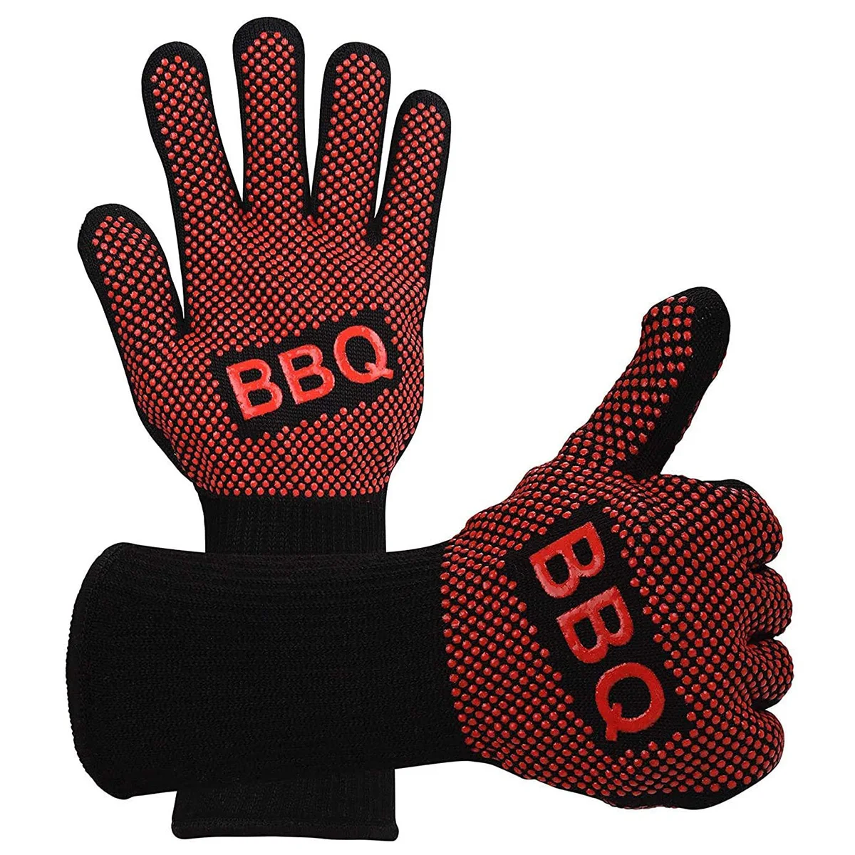

Перчатки для барбекю, 1472 °F, невероятно термостойкие перчатки для духовки, огнестойкие перчатки для гриля, Нескользящие моющиеся кухонные р...