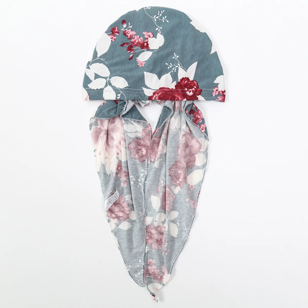 Головной убор Шапка-бини с цветочным рисунком шапка лентой и перекрученным узлом