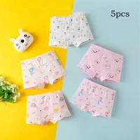 5pcs girls boxer panties multi combination cute cartoon pattern cotton fabric soft and comfortable to protect baby small pp