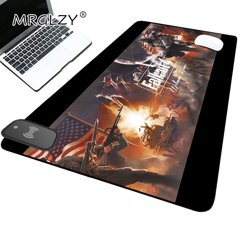 

Беспроводная зарядка Fallout, нескользящий Коврик Для Мыши для ПК, геймеров, полная игровая настольная клавиатура, аксессуары для ноутбука