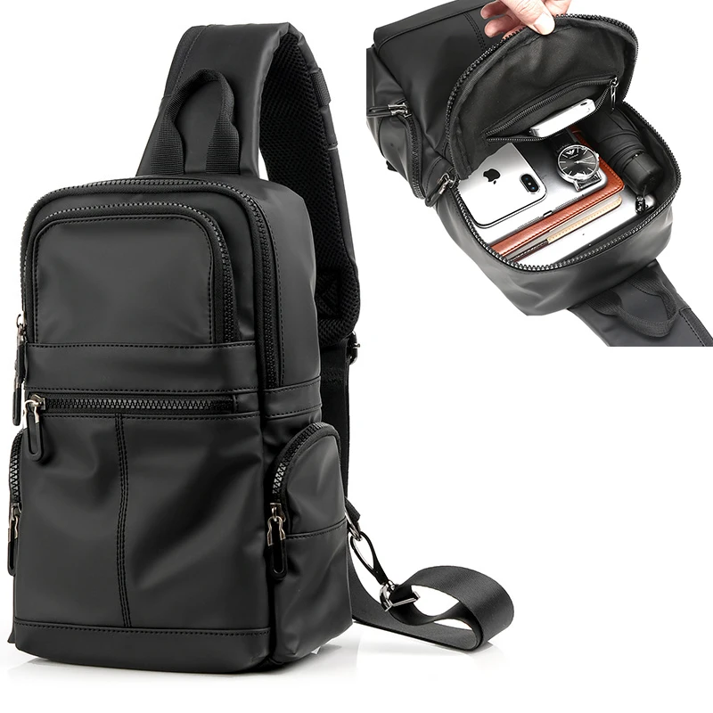 

Men Oxford Multifunctional Shoulder Bag Travel Waterproof Sling Chest Bag Messenger Crossbody Pack For Male Female Women