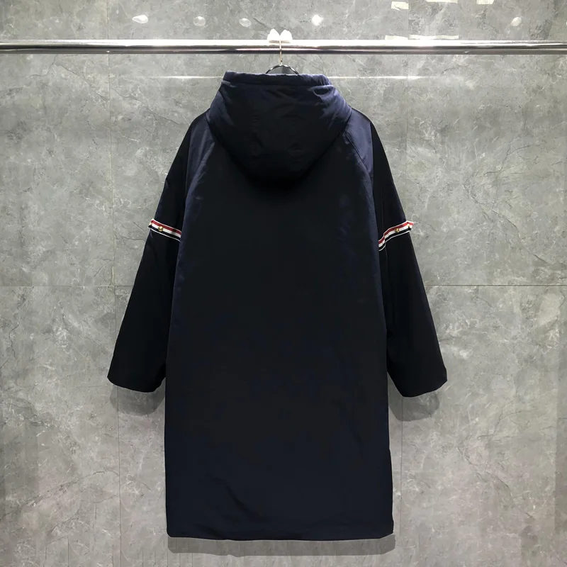 TB THOM Women Down Jackets For Men Fashion Brand Overcoats Long Navy Hoodies Down Jacket Winter Warm TB Coat