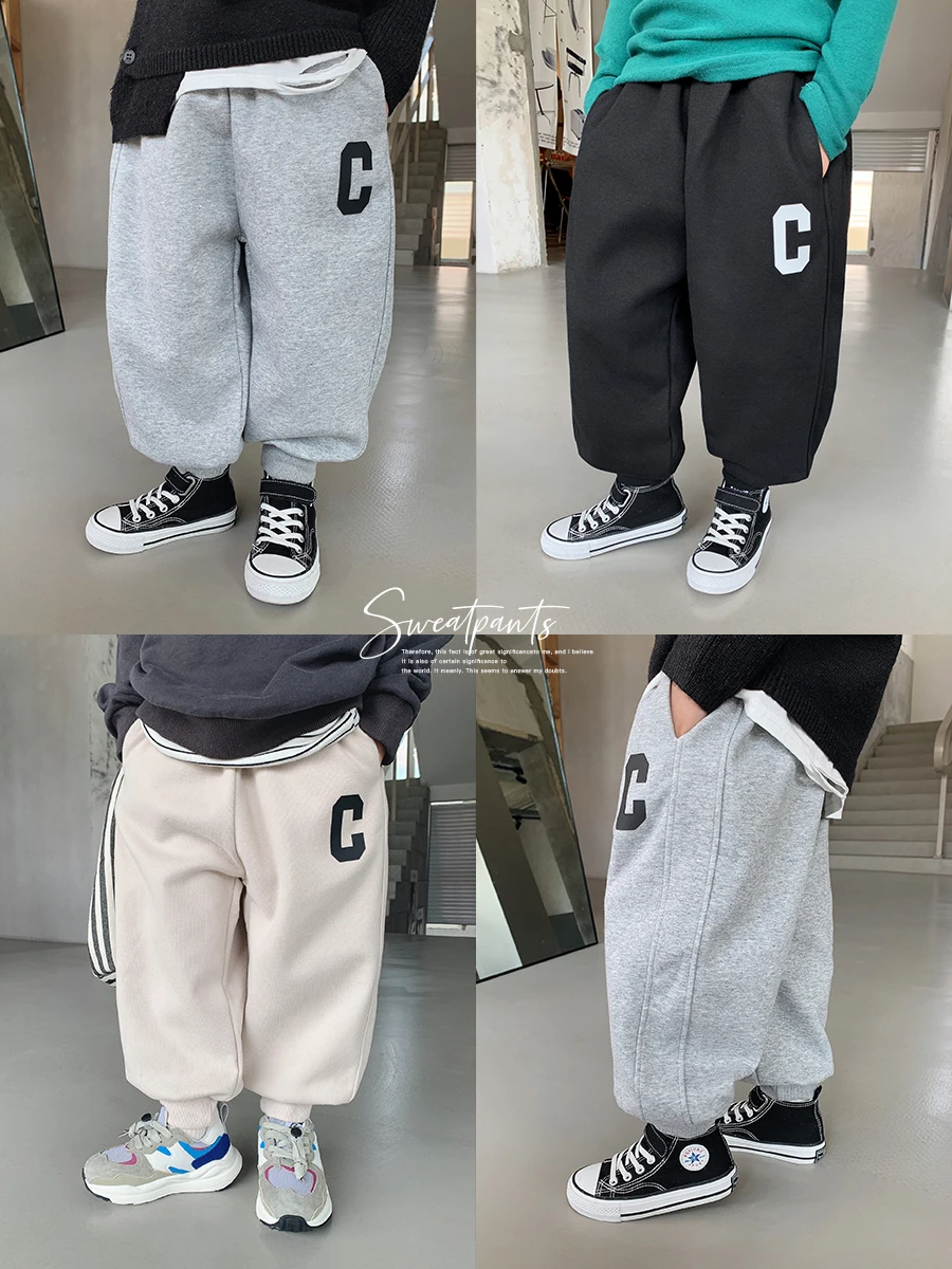

Ivan Yiwan Children's Clothing 2022 Clothes Children's Loose All-Matching Casual Pants Boys' New Thermal Workout Pants Fashion