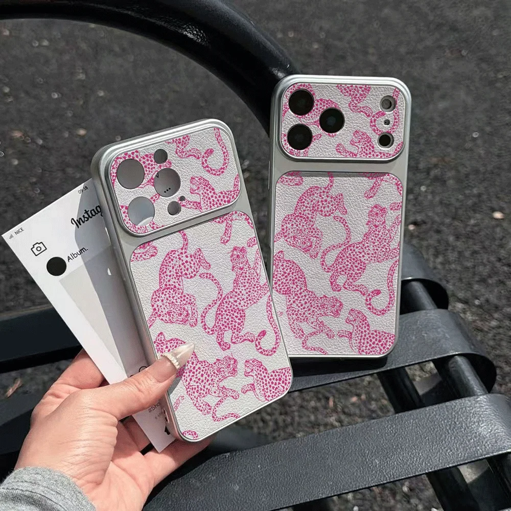 Ретро-чехол для телефона с леопардовым принтом для iPhone 17, 16, 15, 14, 13, 12 Pro Max, 16, 15, 14 Plus, 17E Air, кожаный, противоударный, мягкий чехол (art.: 3920dadcb4b85) - 3920dadcb4b85