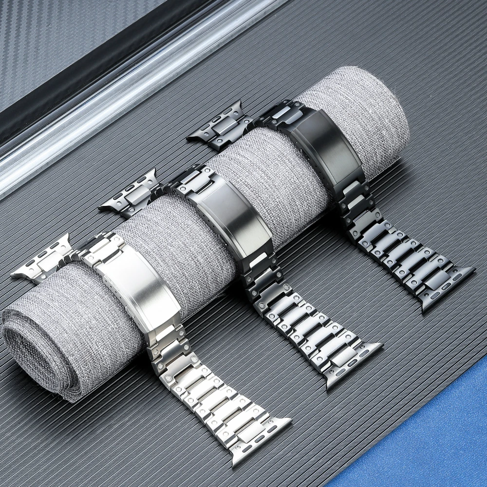 Correa Titanium Strap for Apple Watch Ultra 49mm 41mm 40mm Luxury Metal Watchband 45mm for IWatch Series 8 7 SE 6 44mm Wristband