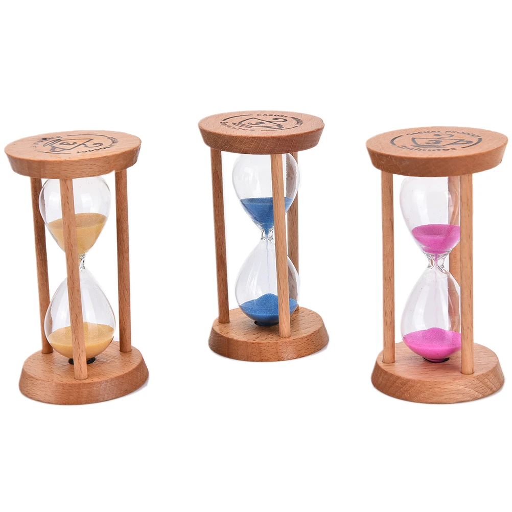 

3 Mins Wooden Frame Sandglass Sand Glass Hourglass Home Kitchen Timer Clock Decor Unique Gift